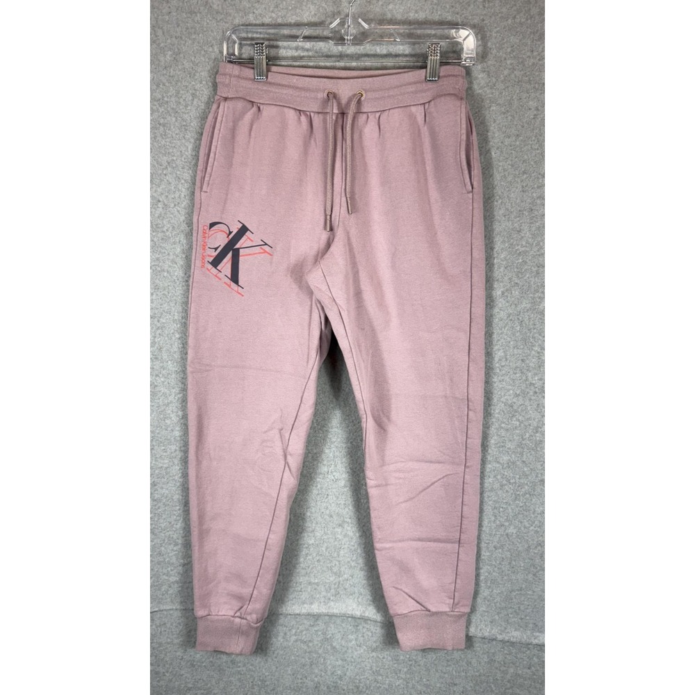Calvin Klein Jogger Pants Womens XS Mauve Pink CK Logo Sweatpants Comfy Casual